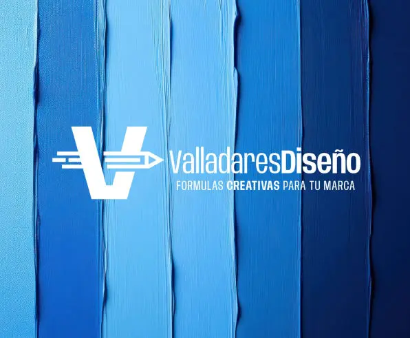 logotipo de valladares diseño representad en pintura blue