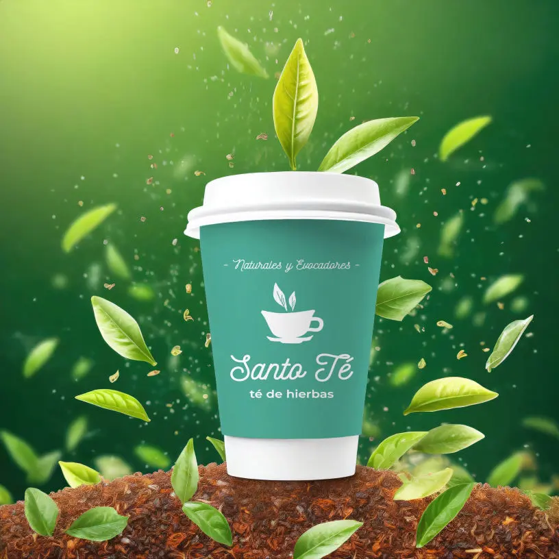 logotipo impreso y fondo hojas santo te creación 2025
