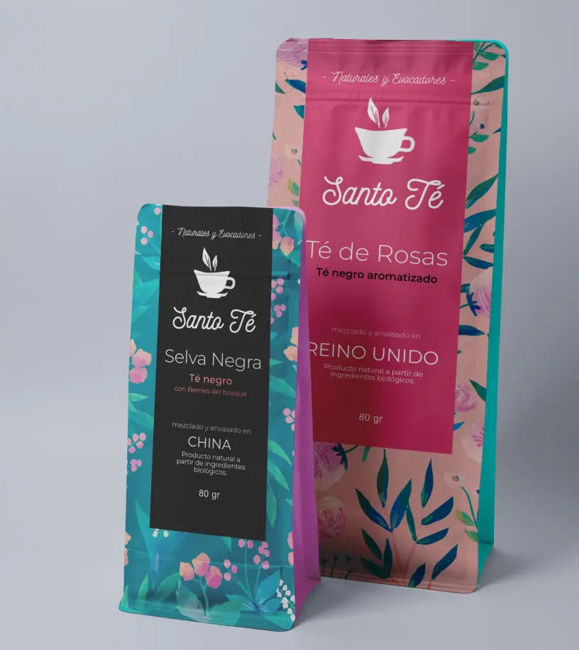 2 packaging juntos de bolsas santo te 
